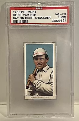 Heinie Wagner T206 PSA 4 Mark Piedmont Bat On Right Shoulder - Boston Red Sox !! • $135