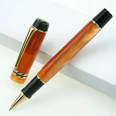 Kaigelu 316 Orange Celluloid Rollerball Pen Smooth Black Refill Pen Gift • $25.80