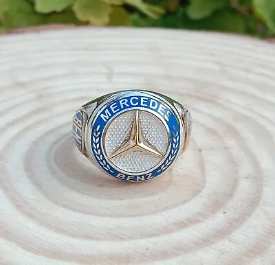 Luxury Mercedes Design Car Lovers Turkish Handmade Mens Ring 925 Sterling Silver • $35.80