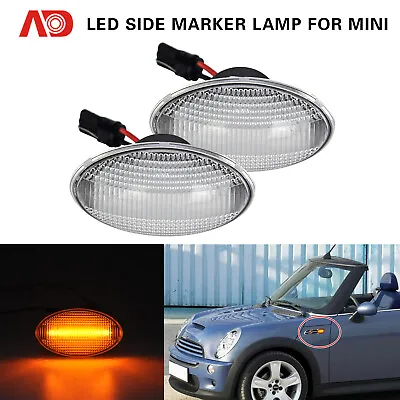 For Mini Cooper R50 R52 R53 02- LED Side Marker Light Clear Fender Marker Lamp • $19.79