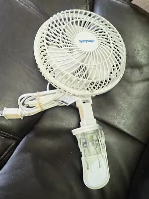 Hurricane Classic 6  Clip Fan 2 Speed Desk Table Fan W/ Adjustable Tilt White • $18