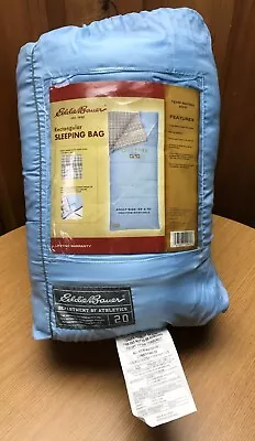 Eddie Bauer Rectangular Sleeping Bag 40°F Adult Size 33 X 75  Blue EB 10061 • $29.99