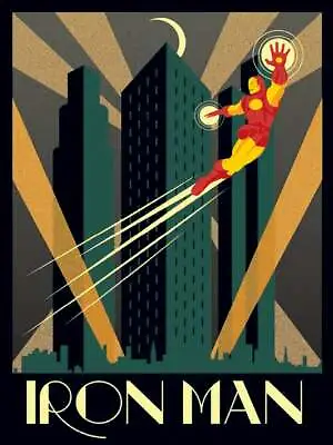 Marvel Deco Iron Man - Official 30 X 40cm Stretched Canvas Print Wall Art • £25