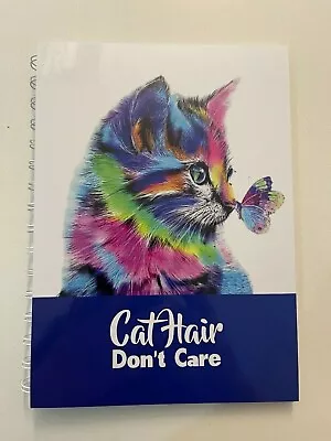 2024 Year Diary Colourful Cat With Cat Hair Don't Care Quote A5 • $14.95