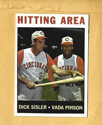 1964 Topps Set Break # 162   Vada Pinson Combo Card   Reds   HITTING AREA   Ex • $0.14