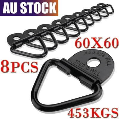 $31.73 • Buy 8-Set Tie Down Anchor Lashing D Ring Metal Plated Points Ute Trailer 60x60mm AUS