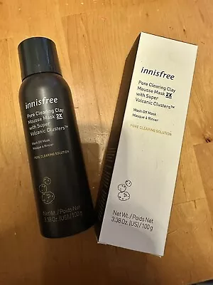 Innisfree Pore Clearing Clay Mousse Mask 2X Super Volcanic Clusters Face New • $28