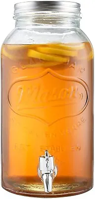 Mason Jar Drink Dispenser With Spigot (1 Gallon) Tea Juice And Royalty Art • $29.99