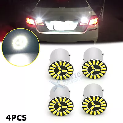 4PCS 1156 7506 7527 P21W LED Reverse Light BA15S Backup Bulbs 6000K White 12-LED • $8.99