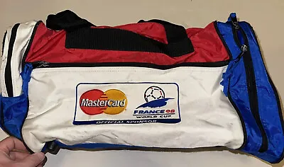 Vintage 90s MasterCard France 98 World Cup Soccer Football Gym Duffle Bag VTG • $50