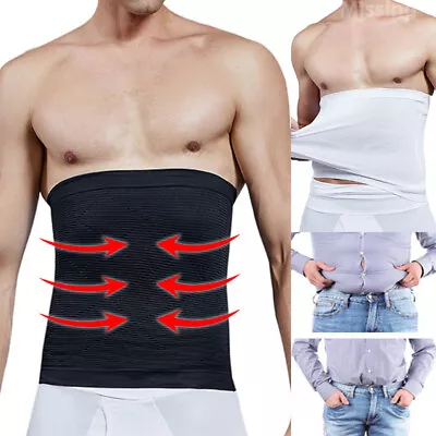 Men Tummy Control Belt Slimming Body Shaper Waist Trainer Girdle Trimmer Cincher • £6.99