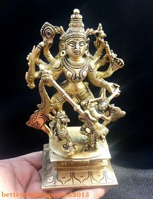 $59.80 • Buy Mahishasur Mardini Durga Statue Hindu Divine Mother Goddess Kali Brass 6  Figure