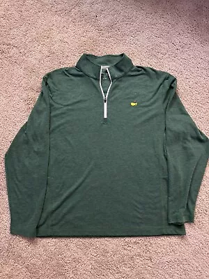 Masters Tech Sweater Men’s 1/4 Zip Long Sleeve Pullover Green Golf Q-Zip Large • $91