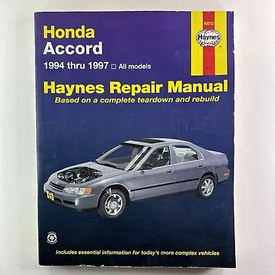 Haynes Repair Manual 42013 Honda Accord 1994-1997 • $14.99