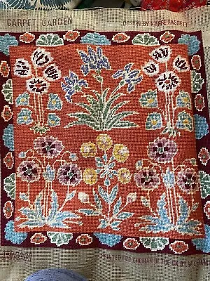 Kaffe Fassett “Carpet Garden” Needlepoint Canvas Ehrman COMPLETED 16 X16 • $259
