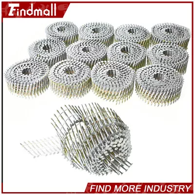 Findmall 3600 Pack 1-1/4 X.092  Full Round Head Siding Nails Collated Wire Coil • $34.99