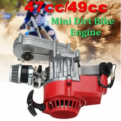 Pull Start 49cc 50cc 2 Stroke Engine For Pocket Bike Mini Dirt Pit Bike Quad ATV • $52.59