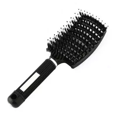 Womens Magical Brush Detangle Detangling Natural Boar Bristle Hair Brush Curved • £4.98