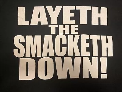 Vintage WWF WWE Rock T Shirt Layeth The Smacketh Down XL  • $50