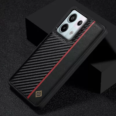 For XiaoMi RedMi Note 13 Pro 5G Luxury Business Carbon Fiber Leather Case Cover • $15.99