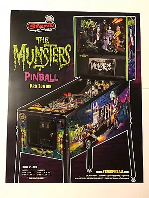 The Munsters Pro Stern Pinball Game Flyer Brochure Ad • $11.99