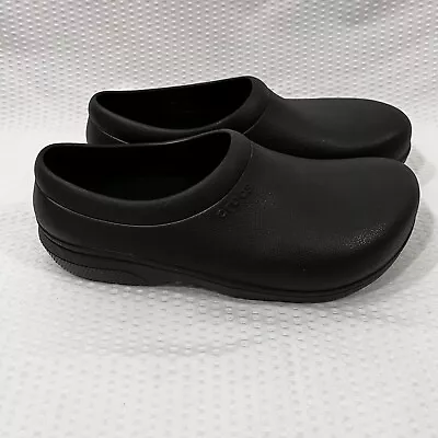 CROCS On The Clock Work Slip On Men's 10  Womens 12 Shoes Black  • $33