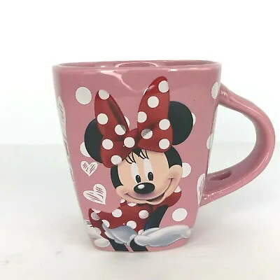 Disney Mug By Jerry Leigh Minnie Mouse Pink Coffee Tea Cup Red Bow  • $22.49