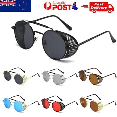 $13.48 • Buy Retro Round Metal Sunglasses Steampunk Men Women Glasses Shades UV Protection