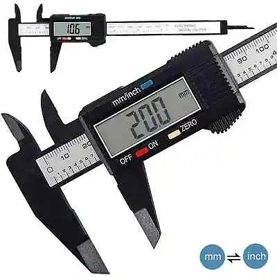£5.35 • Buy 6'' LCD Digital Vernier Caliper Micrometer Measure Tool Gauge Ruler 150mm Black