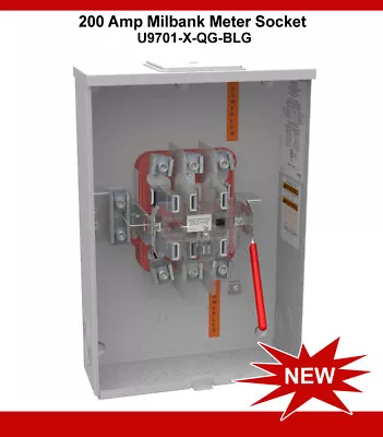 U9701-X-QG-BLG 200 Amp 7 Terminal 3 Phase Meter Socket Can Overhead Underground • $999