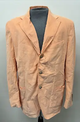 Polo Ralph Lauren Jacket Mens 42R Orange Cotton Corduroy Blazer Made In Italy FS • $60