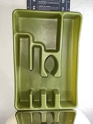 Vintage Rubbermaid Silverware Flatware Utensil Holder Tray Retro Avocado Green • $11.99