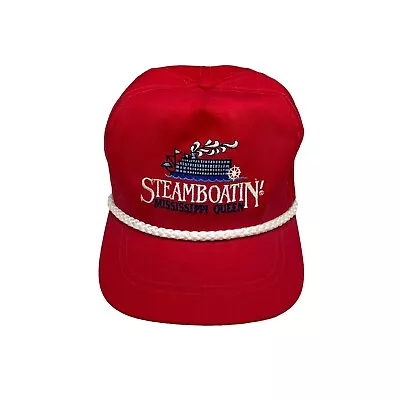 Mississippi Queen Steamboatin Vintage 1990s Rope Trucker Cap Strapback USA Hat • $13.95