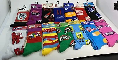Licensed Designs Crew Socks Many Fun Cute Patterns You Pick Men's Size 6-12 *New • $8.99