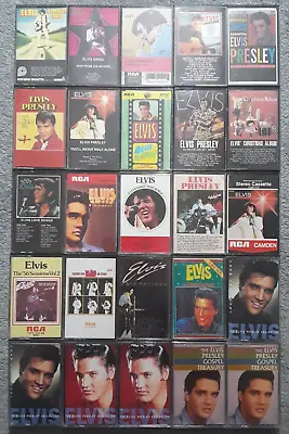 Lot Of 25 Different ELVIS PRESLEY Cassette Tapes W/ Cases & Inlays - (Some Rare) • $78.90