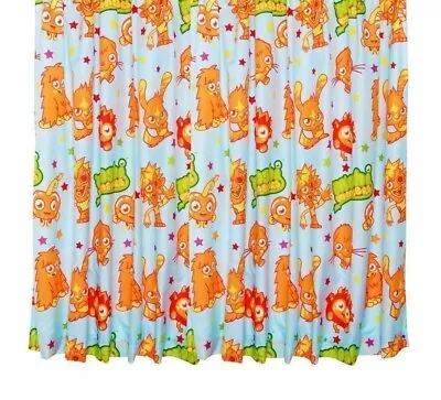 Moshi Monsters Curtains 66x54  168x137cm Boys Children Orange Blue Green KIDS • £15.50