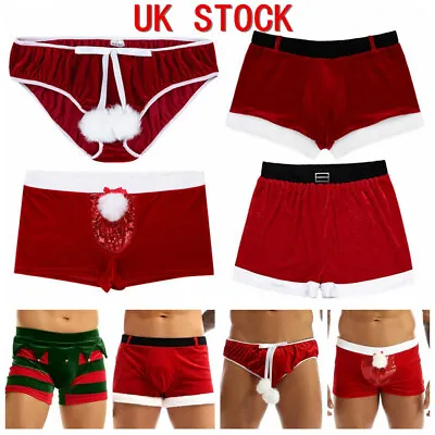 UK Men's Knickers Santa Claus Role Play Boxer Shorts Underwear Christmas Costume • £9.99