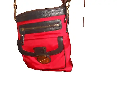 JPK PARIS 75 - Crossbody Handbag Bag - Vibrant Red Nylon - Black Leather Trim • $12.99