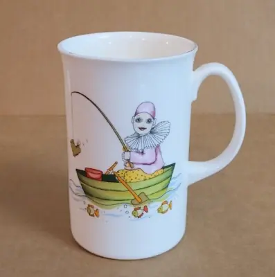 Vintage Royal Kent Bone China Pierot Clowns Mug Cup Staffordshire England • $12.28