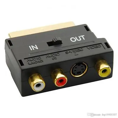 £3.53 • Buy SCART Adaptor AV Block To 3 Phono Composite Or S-Video With In/Out Switch GOLD