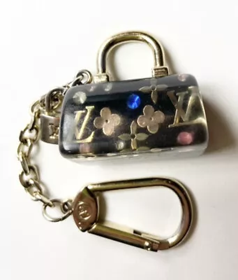 $125 • Buy Louis Vuitton Auth Gold/black Porte Cles Speedy Inclusion Key Chain Bag READ PLZ