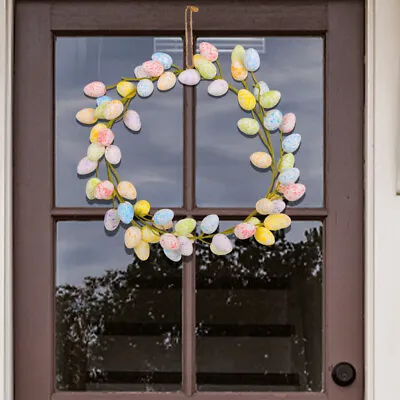 36cm Easter Egg Wreath Handmade Wreath Door Hanging Garland Home Party Decor • £6.92