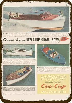 1947 CHRIS CRAFT CRUISER & ROCKET & SPORTSMAN WOOD BOAT Vintage Look METAL SIGN  • $24.99