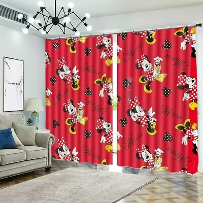 £40.60 • Buy Red Spot Mickey Mouse 3D Curtain Blockout Photo Printing Curtains Drape Fabric