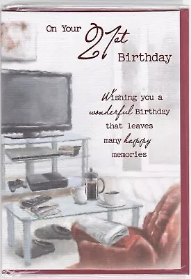 Open 21st Twenty First Birthday Card For A Man Male Quality Card Paper Insert • £1.79