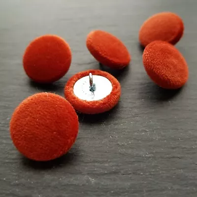 Orange Velvet Fabric Covered Buttons 14 19 23 25 Or 31mm In Packs Of Buttons • £1.85