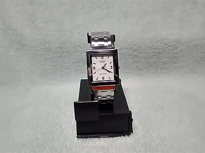 Citizen Men's Vintage Square S/steel White Face Very Thin Dress Bracelet Watch • $89.95