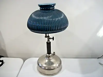 Antique/Vintage Coleman Quick-Lite Gas Lamp Light With Green Glass Shade • $169