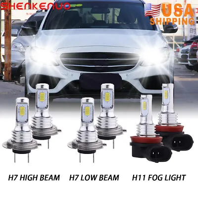 For Mercedes Benz C300 C350 2008-2010 6000K LED Headlights Hi-Lo+Fog Light Bulbs • $36.18