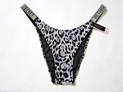 NEW Victoria Secret SHINE STRAP LEOPARD LOGO BRAZILIAN BIKINI SWIM BOTTOM M L XL • $24.99